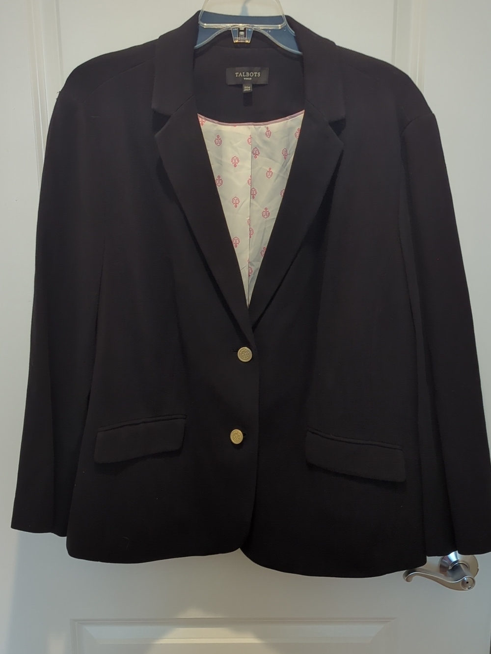 NWOT Talbots Black Single-Breasted Blazer with Gold Buttons Size 24w
